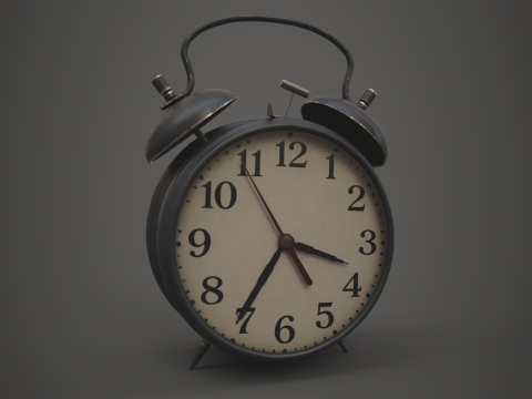 Vintage Alarm Clock 3D Model