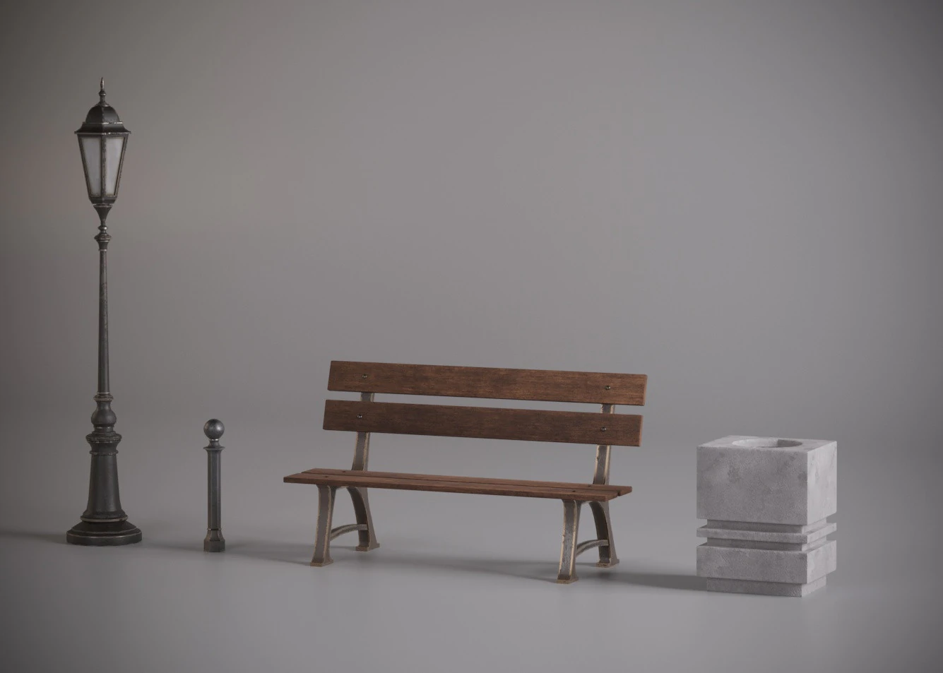Urban Street Props Pack 3D Model .c4d .max .obj .3ds .fbx .stl .blend