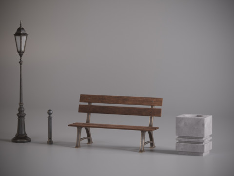 Urban Street Props Pack 3D Model