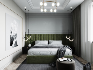 modern master bedroom 3D Model