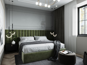 modern master bedroom Modello 3D
