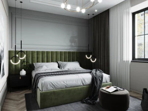 modern master bedroom 3D Model