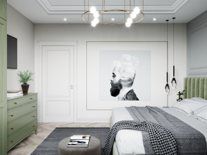 modern master bedroom Modello 3D