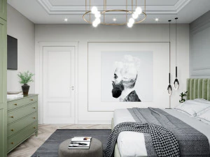 modern master bedroom 3D Model
