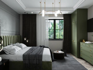 modern master bedroom 3D Model