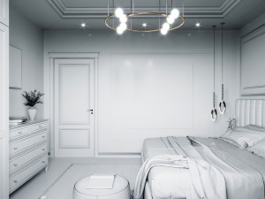 modern master bedroom Modello 3D