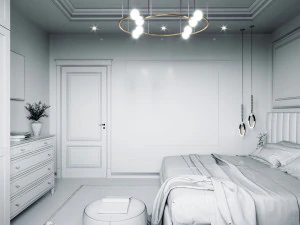 modern master bedroom 3D Model