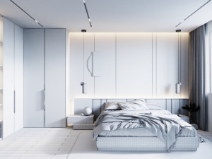 high-quality model of male bedroom 3D-Modell