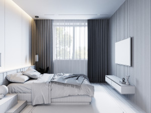high-quality model of male bedroom 3D-Modell