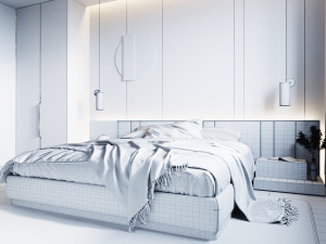 high-quality model of male bedroom 3D-Modell