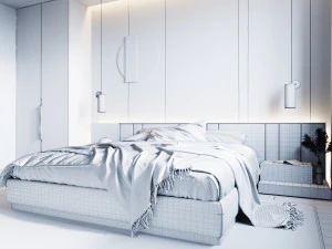 high-quality model of male bedroom 3D Model