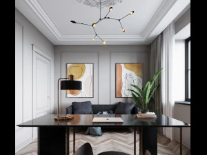 Home office scene model 3D Model