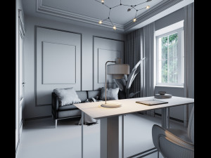 Home office scene model Modelo 3D