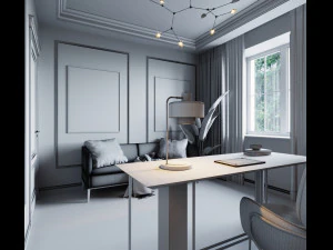 Home office scene model 3D Model