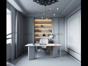 Home office scene model 3D Model