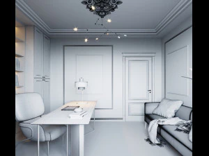 Home office scene model 3D Model