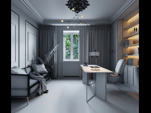 Home office scene model 3D Model