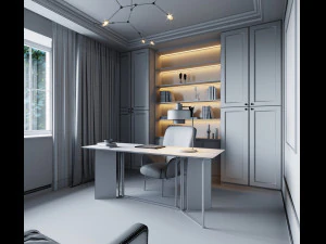 Home office scene model 3D Model