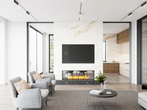 living room and kitchen scene 3D Model