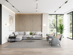 living room and kitchen scene 3D Модель