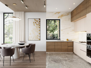 living room and kitchen scene 3D Модель