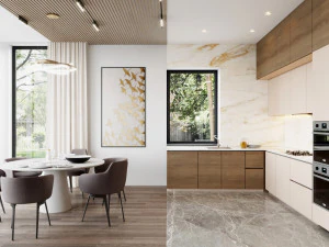living room and kitchen scene 3D Model