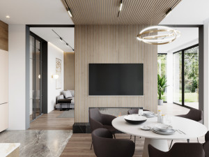 living room and kitchen scene 3D Модель