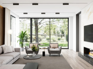 living room and kitchen scene 3D Модель