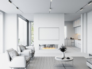 living room and kitchen scene 3D Модель