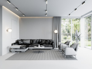 living room and kitchen scene 3D Модель