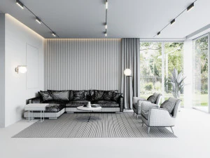 living room and kitchen scene 3D Model