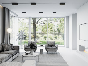 living room and kitchen scene 3D Модель