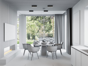 living room and kitchen scene 3D Модель