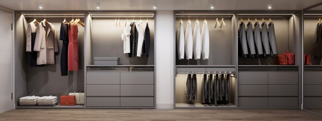 wardrobe room with dressing table Model 3D .c4d .max .obj .3ds .fbx .stl .blend 