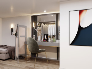 wardrobe room with dressing table Model 3D