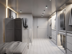 wardrobe room with dressing table Model 3D