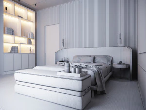Master Bedroom Scene 3D Model