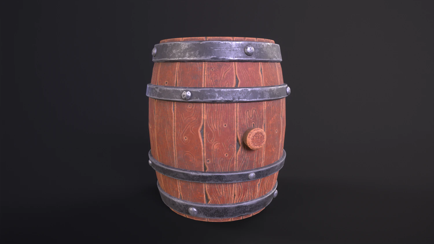 Old Barrel 3D Model .c4d .max .obj .3ds .fbx .stl .blend 