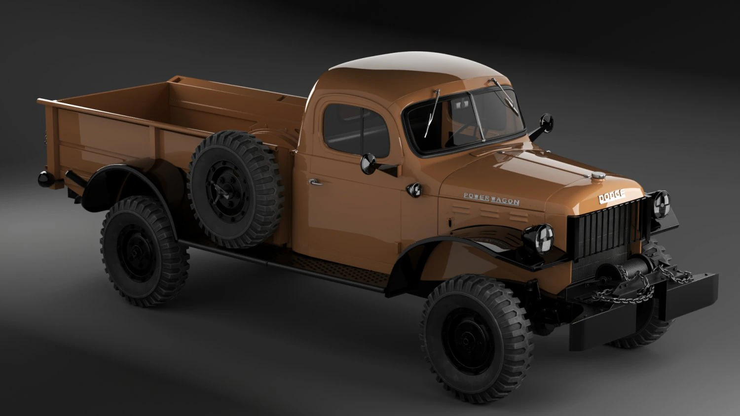 dodge power wagon 1947 3D Model .c4d .max .obj .3ds .fbx .stl .blend