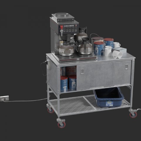 coffe cart 3D Модель .c4d .max .obj .3ds .fbx .stl .blend 