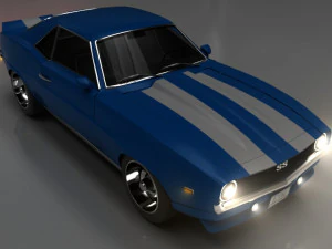 chevrolet camaro ss 1969 rigged 3D Model