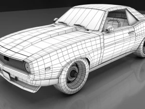 chevrolet camaro ss 1969 rigged 3D Model