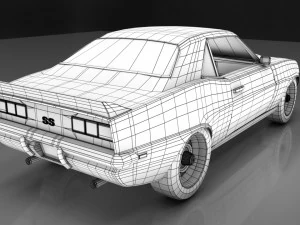chevrolet camaro ss 1969 rigged 3D Model