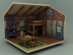 Dreamcore house 3D Model in Other 3DExport