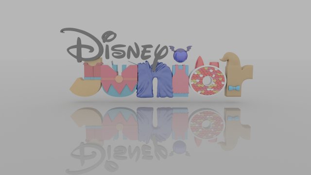 disney junior cartoon text 3D Model .c4d .max .obj .3ds .fbx .stl .blend 