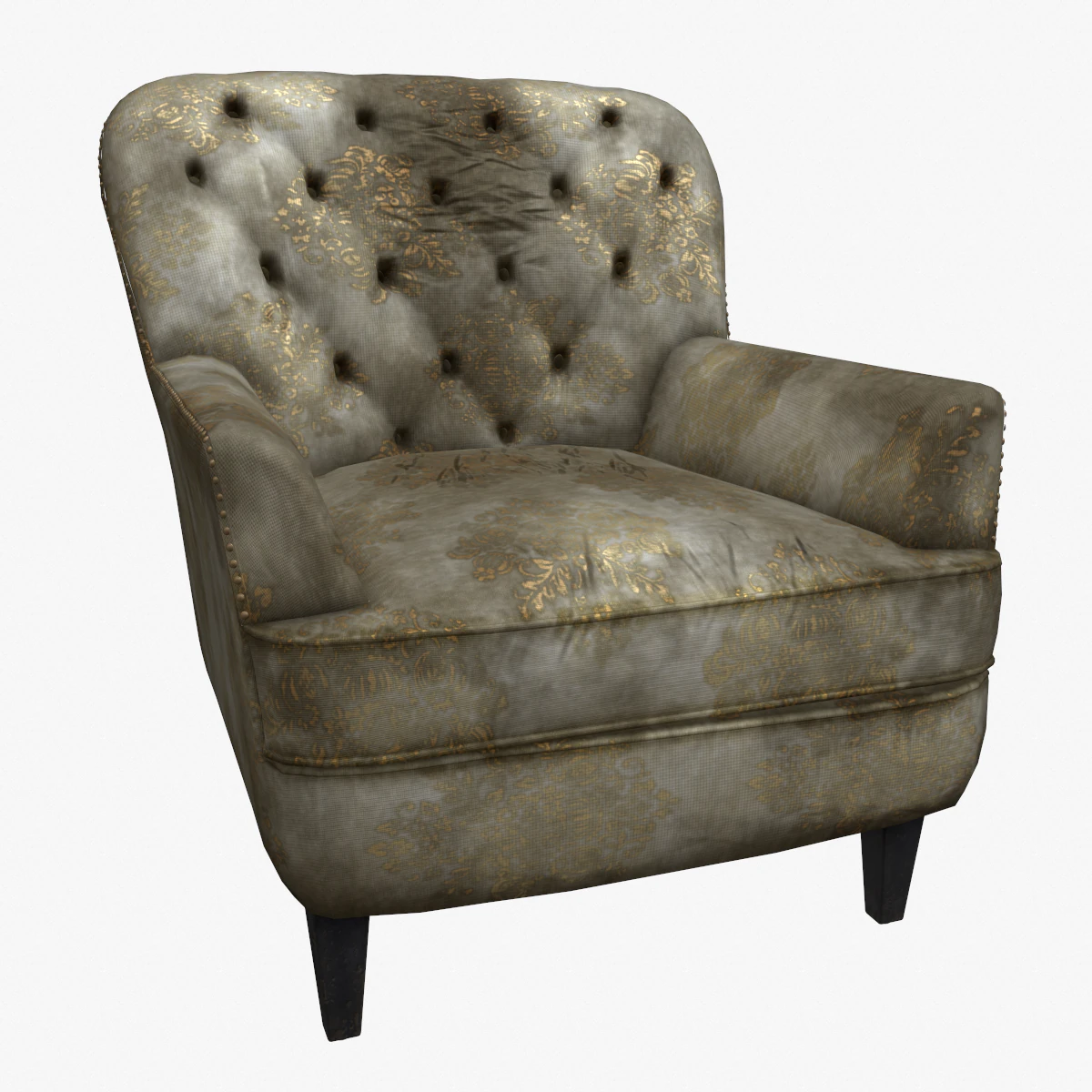 old hamburg armchair 3D Model .c4d .max .obj .3ds .fbx .stl .blend