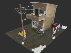 my house toon style low-poly 3D Model