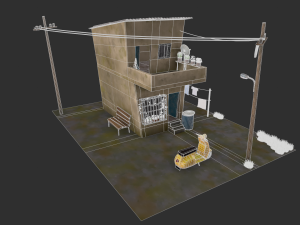 my house toon style low-poly 3D Model