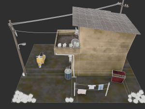 my house toon style low-poly 3D Model