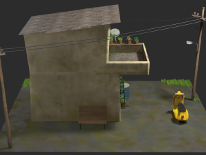 my house toon style low-poly 3D Model